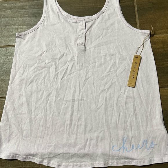 Rae Dunn Other - Rae Dunn White Tank Top with Blue Detail